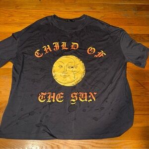 SHEIN Black Tee with Sun Graphic